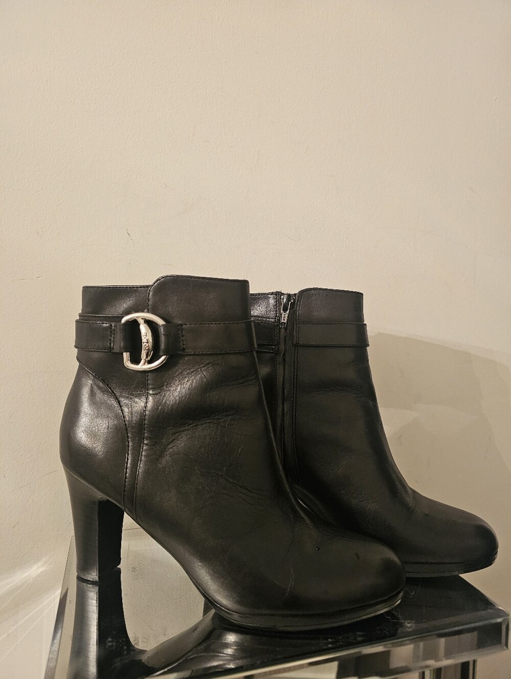 Ralph Lauren Black Patent Leather Heeled Pumps